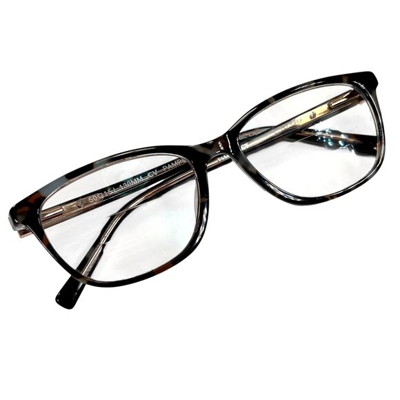 Ellen Tracy Pamplona Eye Glass Frames Only Teal Tortoise Shell 50 15 130 - Picture 2 of 12